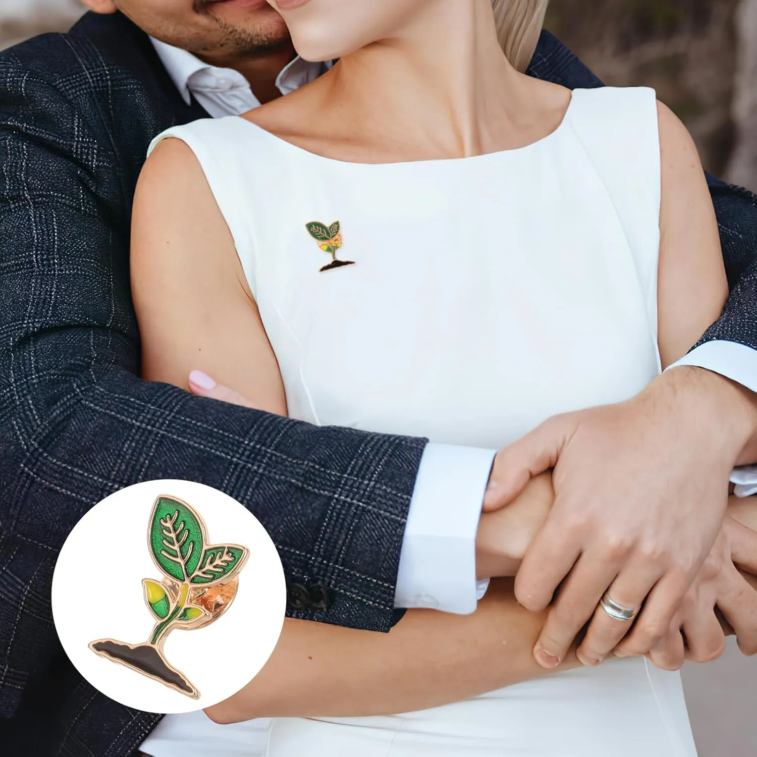 2 Pcs Bean Sprouts Enamel Brooch Pins Lovely Leaves Plant Enamel Pins Cute Lapel Pin for Backpacks Clothes Bags Lovely Broches Jewelry for Women Men