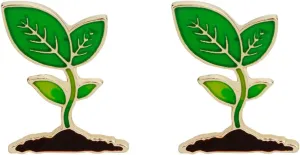 2 Pcs Bean Sprouts Enamel Brooch Pins Lovely Leaves Plant Enamel Pins Cute Lapel Pin for Backpacks Clothes Bags Lovely Broches Jewelry for Women Men
