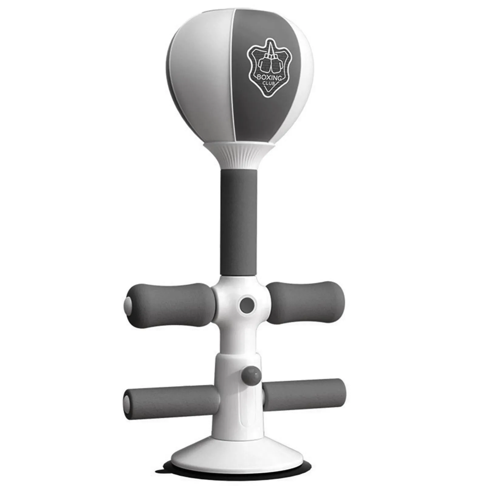Adjustable 2-In-1 Sit-Up Boxing Ball Stand With Punching Bag - Gray / White