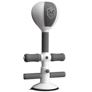 Adjustable 2-In-1 Sit-Up Boxing Ball Stand With Punching Bag - Gray / White