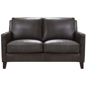 Ashby - Waxy Pull Up Leather Loveseat - Dark Granite by Couch.com