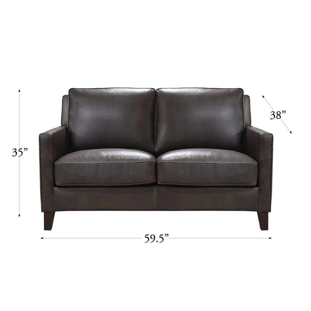 Ashby - Waxy Pull Up Leather Loveseat - Dark Granite by Couch.com