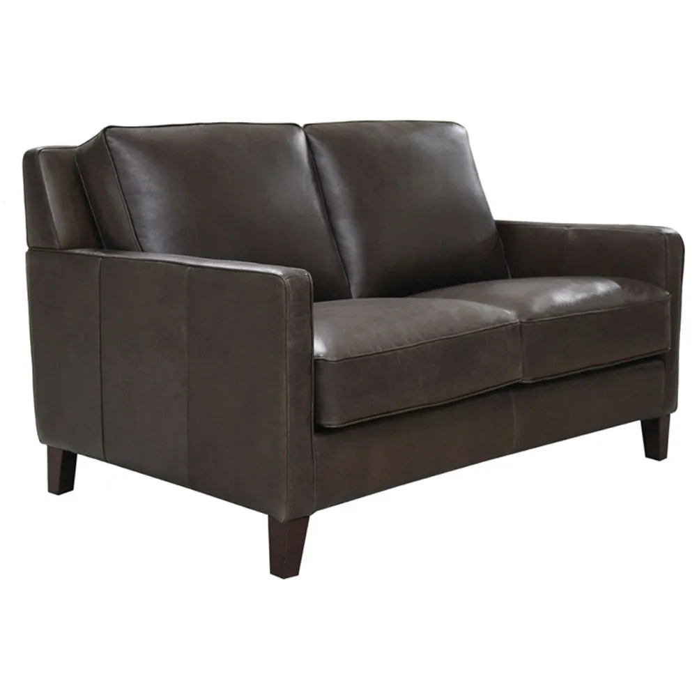Ashby - Waxy Pull Up Leather Loveseat - Dark Granite by Couch.com