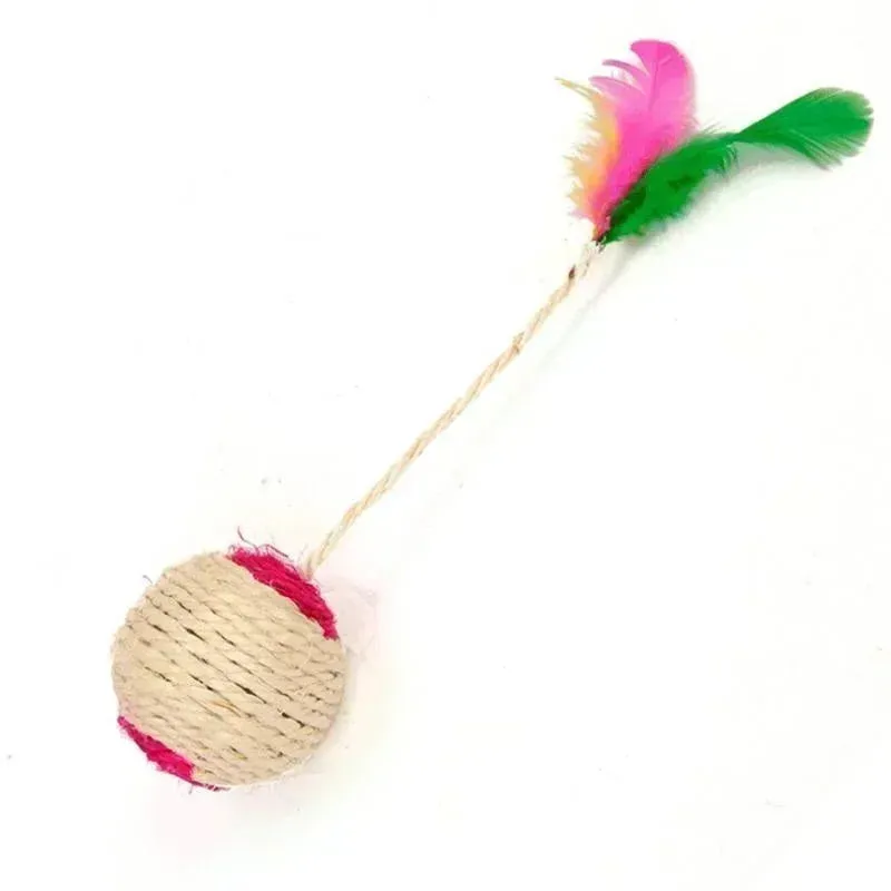 Ball Cat Toy with Feathers