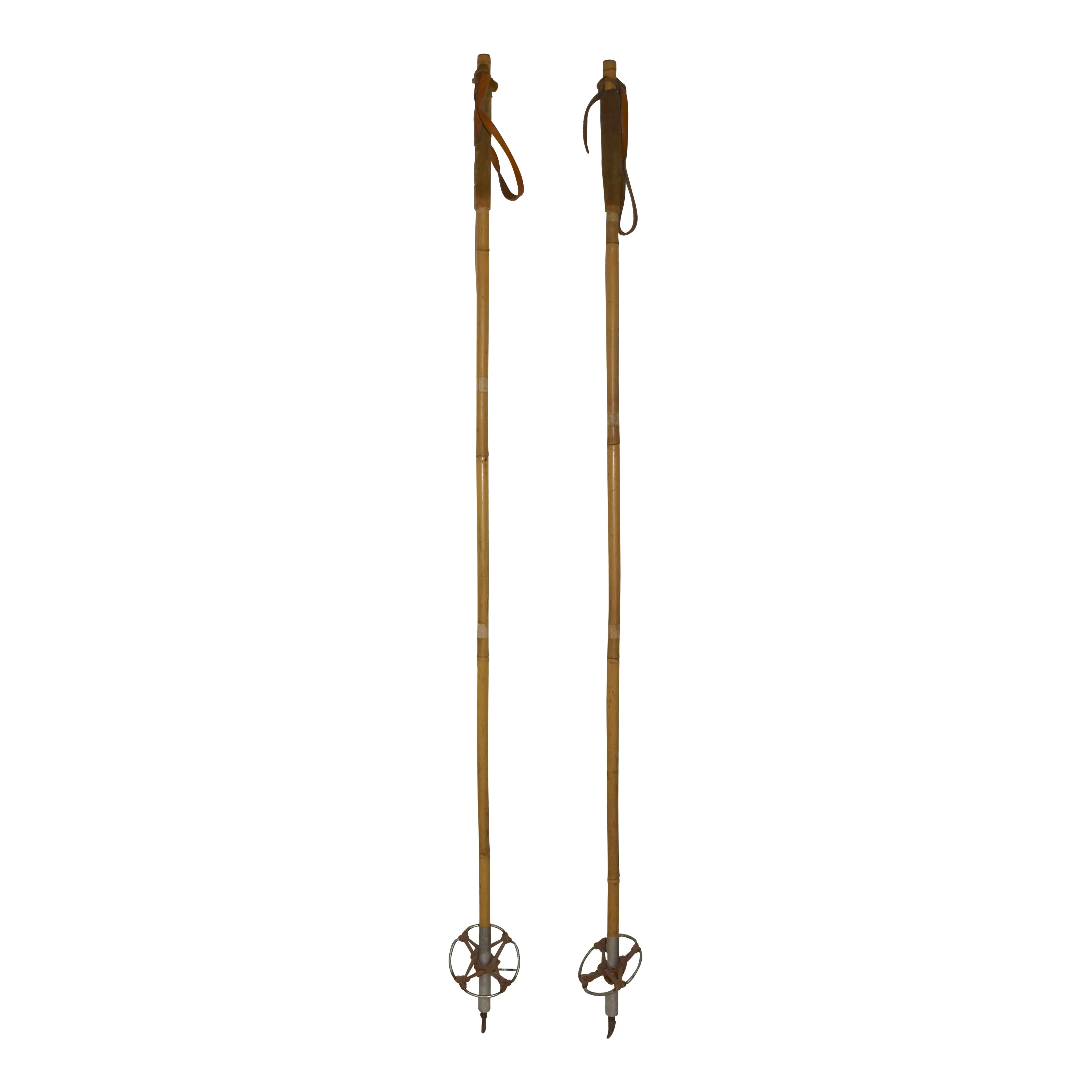 Bamboo Ski Poles with Aluminum Baskets
