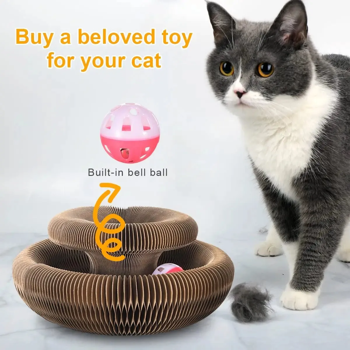 Cat Scratch Organ Board Toy with Ball and Climbing Frame