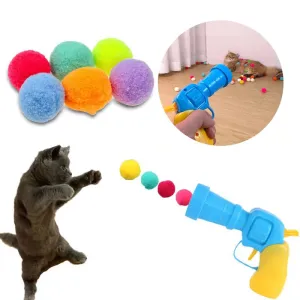Cat Toy Plush Ball Shooter