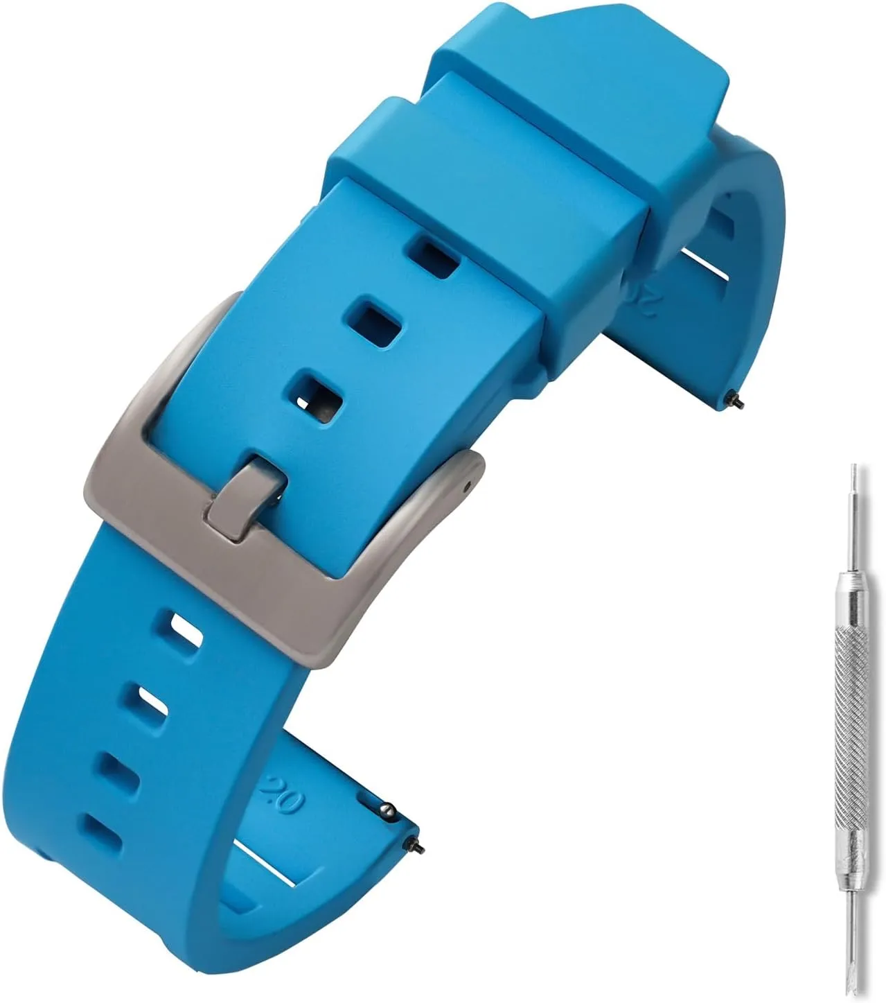 Fluororubber Watch Strap 20mm 22mm - Fluoroelastomer Watch Band Soft Breathable Durable Universal Replacement Band Strap for Men Women
