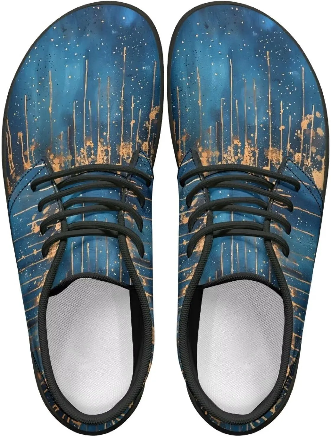 GOSTONG Mens Barefoot Shoes Minimalist Zero Drop Flat Shoes Comfort Wide Outdoor Non Slip Running Hiking Sneakers Black 5-14