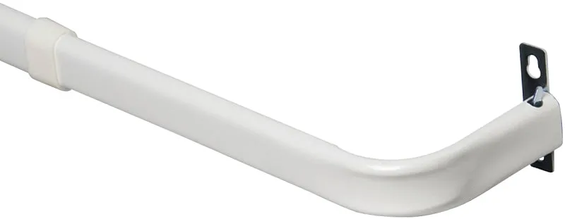 Kenney KN512 Curtain Rod, 1 in Dia, 48 to 86 in L, Steel, White :EA: QUANTITY: 1