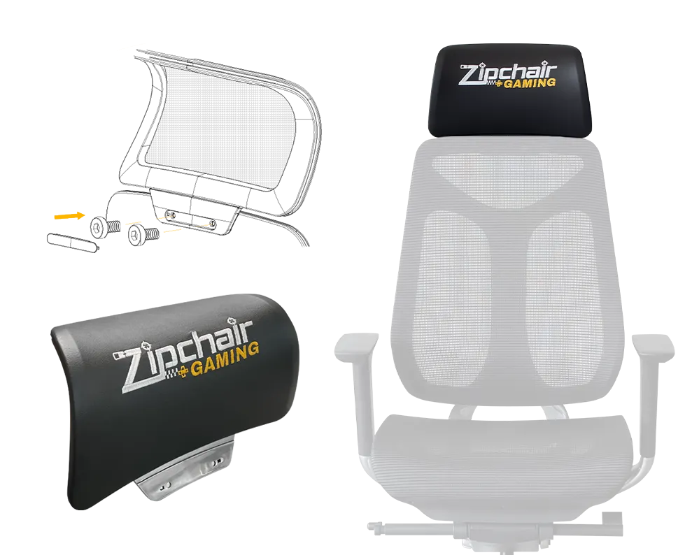 Phantom Mesh Gaming Chair Removable Headrest Ergonomic Lumbar Support