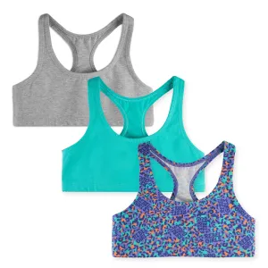 Rebel Girls Organic Cotton Racerback Bra 3 Pack - FINAL SALE