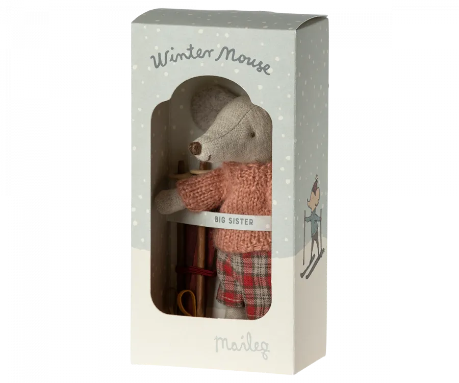 Winter Mouse with Ski Set, Big Sister by Maileg