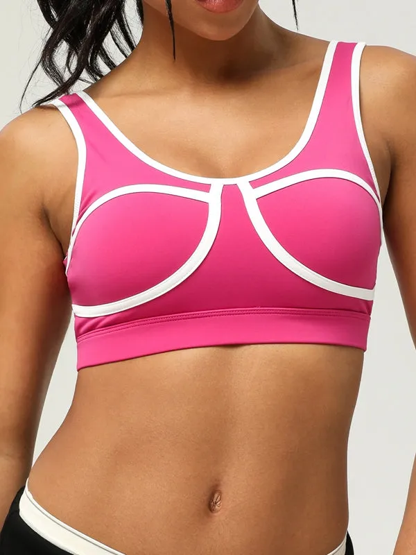 ZASUWA Female Contrast Color Cutout Sports Bras