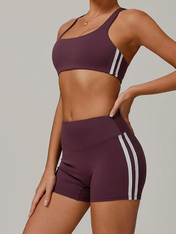ZASUWA Female Contrast Color Stripes Sports Bras